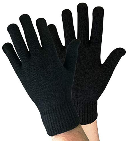 Sock Snob Herren Winter Warm Dünn Leicht Gestrickt Magic Thermo Wolle Handschuhe für Kalt Wetter (Einheitsgröße, WG Schwarz)
