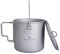 iBasingo 1100ml Titanium Mug Camping Cup Tea Coffee Water Pot with Lid Ultralight Outdoor Travel Tableware with Foldable Handle Picnic Backpacking Trekking Portable Drinkware Survival Gear Ti3041D