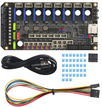 Kueohse Spider V3.0 H7 32-Bit-Motherboard-Laufwerk 24 V/48 V Stromversorgungsplatine 8 Achsen TMC5160T TMC2209 High Speed für