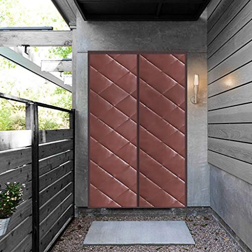 HMHD Protector de Puerta Magnético, Aislante Térmico Imanes Cortina de Puerta Caliente a Prueba de Viento Impermeable, para Dormitorio, Cocina -Marrón-85x200CM