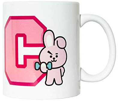 Erik Tasse BT21 RJ - Kaffeebecher - Tasse für Kaffee und Tee - BT21 Merchandising - Größe : 9,5 cm x 8 cm - Fassungsvermögen : 350 ml - Offizielle Lizenz - BT21 Fanartikel
