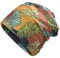 ZLYC Damen Slouch Beanie Leicht Weich Jersey Mütze Blumen Turban Hut,Blatt Bunt,Einheitsgröße