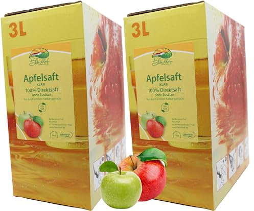 BLEICHHOF® Apfelsaft klar - Direktsaft, vegan, Bag-in-Box (2x3l)