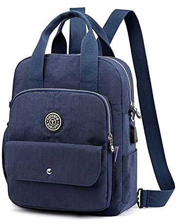 EVEOUT Femmes Sacs À Dos Scolaire Anti-Vol Sac À Dos Épaule Sacs Cartable Sac À Main (Bleu)