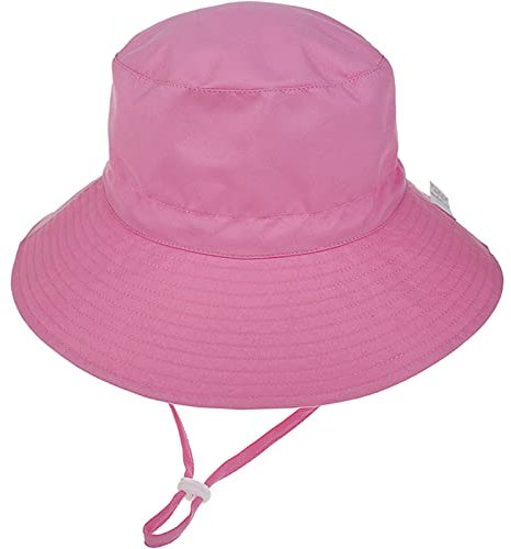 Malaxlx Unisex Baby Sonnenhut Rosa Fischerhut Säugling Sommerhut Breiter Krempe Strandhut für 0-6 Monate Mädchen Jungen