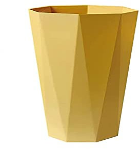 Haodou. Corbeille à papier en plastique sans couvercle - Corbeille à papier pour salle de bain, bureau, cuisine, salon (jaune moutarde)