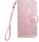 Annuo Schutzhülle für iPhone 7/8/SE 2020, Klapphülle mit Magnetverschluss, Wallet Case für Mobiltelefon, Holzmaserung, 3D, für Standfunktion, Roségold