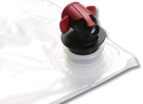 dm-Folien Bag-in-Box-Beutel 5 Liter I 50 Stück I Transparenter Getränkebeutel aus hochwertigem LPDE I Faltbarer Camping- & Festival-Trinkbeutel mit Zapfhahn I Saftbeutel für Apfelsaft, Gin & Wein