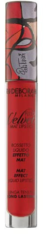 Deborah Milano - Fluid Velvet Mat Lipstick, N.7 Fire Red Painted by Paola Turani, Rossetto Liquido Effetto Matte a Lunga Tenuta, Dona Labbra Soffici e Idratate, 4.5 gr
