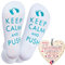 Chaussettes de Maternité Amusantes Keep Calm and Push et Plaques de Cœur en Bois Mummy to Be Cadeau de Fête des Mères Baby Shower Chaussettes de Maman en Coton avec Corde