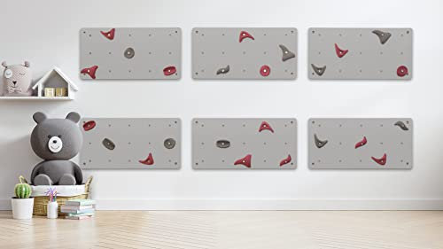 Violove KLETTERWAND VIO KLAMA, Kletterwand für Kinder, Indoor-Klettern, Kinderzimmer, 6X Platte (grau)