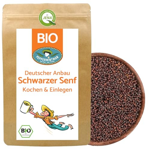 BIO Schwarze Senfkörner 1kg - Deutscher Anbau - Würzen & Senf herstellen - PEPPERMINTMAN