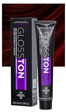 Glosston, Colorazione Professionale Tonalizzante ad Effetto Illuminante, Colore Capelli 0.60 Rosso Profondo, Adatto ai Capelli Naturali e Colorati, Con Olio d'Argan, Senza Ammoniaca, 100ml