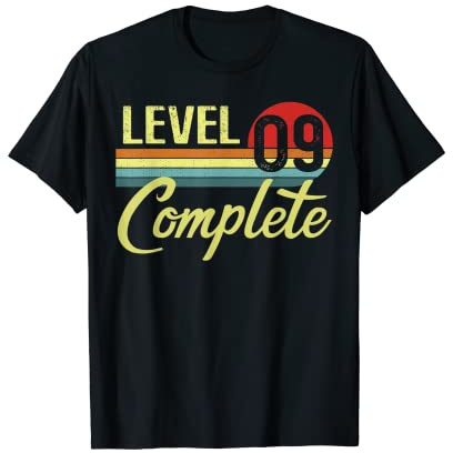 9th Year Wedding Anniversary Gamer Couple Level 9 Complete T-Shirt