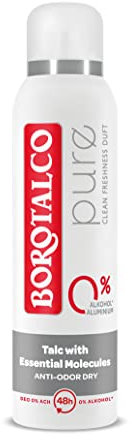 Borotalco Deo Pure Clean - Bodyspray – 48 Stunden Wirksamkeit – Talc with Essential Molecules- Formel gegen Schweiß und Gerüche - 0% Aluminiumsalze (ACH) - 0% Alkohol - Deo - Deo Herren & Deo Damen