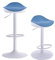 Kidol & Shellder Taburetes Altos de Cocina Sillas de Comedor Juego de 2 Blanco Azul Forro Polar Teddy Cojín de Asiento con Respaldo Giratorio 360° Ajustable en Altura de PU y Metal Hogar Bistro