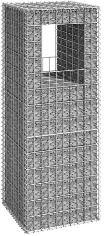 Homgoday Korb Gabione Turm Gabione für Steine Gabionen mit Bett Gabionen aus Metall Gabionen für Steine Gabionen erhöhtes Bett Gabione Stein Korb 50 x 50 x 140 cm aus Eisen