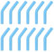 sourcing map 12pcs Silicone Straw Tips, Silicone Straw Elbows Tip, Soft Reusable Metal Straw Covers Fit for 6mm/0.24 OD Stainless Steel Straws, Sky Blue