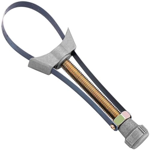 EFFEKTWERK Chiave per filtro olio con cinghia regolabile (65 mm - 110 mm), fascia in acciaio e alluminio resistente, strumento universale per la rimozione del filtro per auto e camion