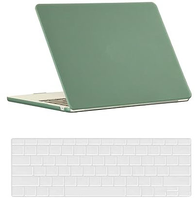 Laptop Hülle für Neues MacBook Air 13 Zoll Modell A1932 A2179 A2337 M1 mit Retina Display and Touch ID 2020 2019 2018 Freisetzung, Plastik Hartschale Case Cover & Tastaturschutz, grün