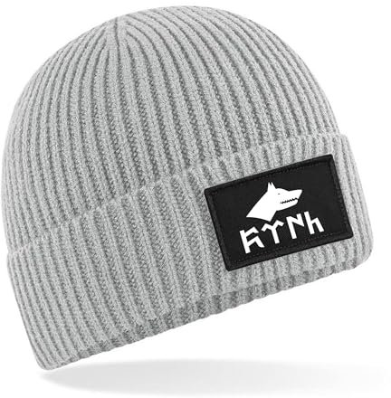 Beanie Mütze Göktürk Bozkurt Türk Flagge Schrift Herren Damen Kinder weich und warm Laufmütze Sportmütze für den Herbst und Winter (DE/NL/SE/PL, Alphanumerisch, Einheitsgröße, Hellgrau)