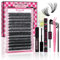 PRO Kit Extension Cils 3D Doux Individuels D Curl 320PCS Faux Cils avec Lash Bond and Seal,Applicato De Cils,Extension Cils Remover,Appliquer À La Maison(60D+80D,D-10-18mix Kit)