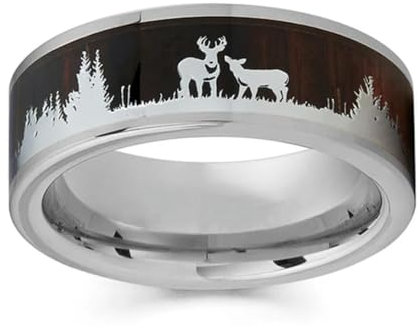 Gu Feng Mode Edelstahl Ringe für Herren Damen Inlay Hirsch Jagd Ringe Ehering