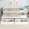 Idemon Cama individual y doble, cama deslizante con ruedas inferiores, con 2 cajones de MDF, marco de madera maciza, blanco (200 x 90 cm/190 x 90 cm)