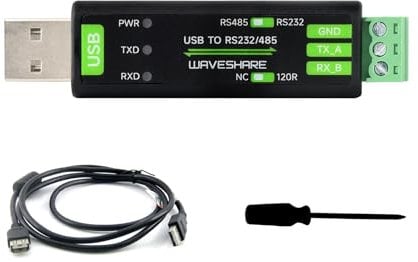Waveshare USB to RS232/485 Serial Converter, Onboard Original FT232RNL Chip, Features More Stable Transmission, Suitable for Multiple Devices, Compatible with Mac/Linux/Android/Win11/10/8.1/8/7, etc