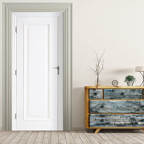 VIRANDA 3D Door Stickers Murals White Wooden 30.3x78.7 Inch