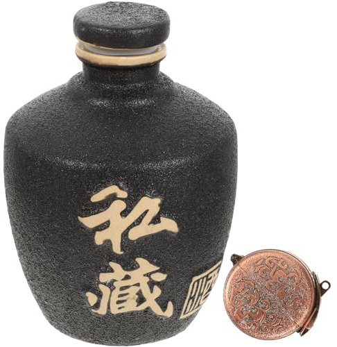 Cabilock 1pièces Bouteille De Liqueur Vide Céramique Jarre à Liqueur Scellée Conteneur De Décoratif Pour Maison Design Chinois Rétro Avec Couvercle Pour Offrir