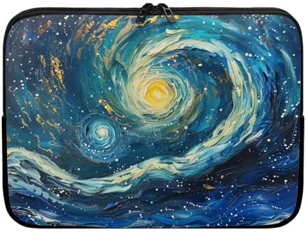 Binienty Laptop Sleeve for Laptop, Notebook, Tablet, Van Gogh Starry Night Laptop Bag Cover Computer Carrying Case for Office Travel