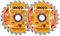 INGCO 2-Pack 165mm Ultra-thin TCT Saw Blade Set 24T, 20mm Arbor, 16mm Reduction Ring TSB1653