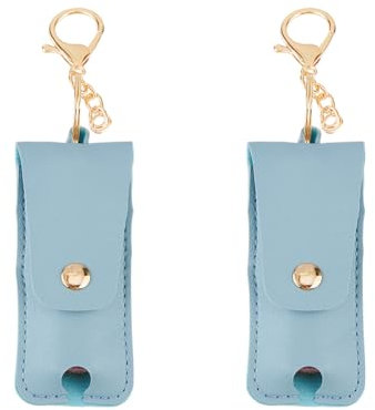 DICOSMETIC 2 Stück Pu Leder Lippenstift Tragbarer Lippenstifthalter Schlüsselanhänger Mini Lippenstifttasche Lipgloss Organizer Für Frauen Auf Reisen Im Freien Kadettenblau