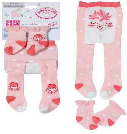 Baby Annabell Strumpfhosen und Socken in verschiedenen Farbkombinationen für 43cm Puppen, 2er Pack Puppenstrumpfhosen, 710807 Zapf Creation