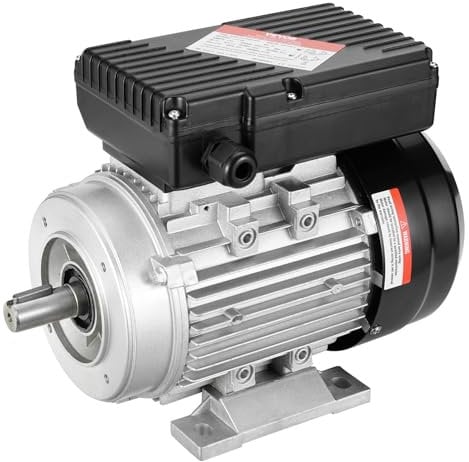 VEVOR Motore Elettrico 0,55KW 1400 Giri/min, CA 220~240V 4,5A, 80, Telaio B34, Motore Compressore d'Aria Monofase, Albero Chiavetta 19mm, Rotazione CW/CCW per Macchine Agricole Attrezzature Generali