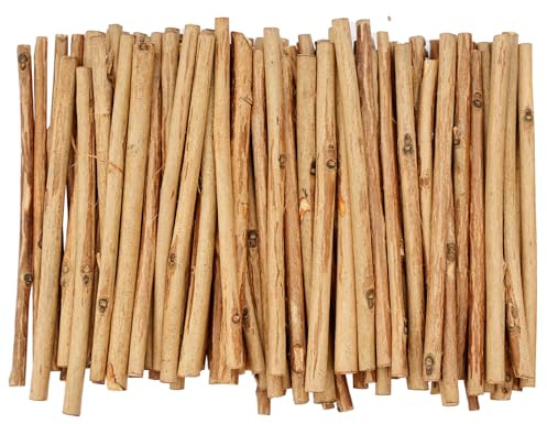 120 Stück Holzstäbchen, 10CM Holzblock Sticks 0,3-0,5CM im Durchmesser | Natürliche Holzsticks Holz Log Sticks, Zweige Holzstiele für DIY Handwerk Heimwerker Requisiten (Holzfarbe)
