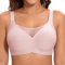 Jiuday BH Damen ohne Bügel Große Brüste Starker Halt Push Up BH ohne Buegel Seamless Bequem Klassische Soft Nahtloser Bügelloser T Shirt Bra Gepolstert Mesh Bralette (Flacher V Rosa,L)