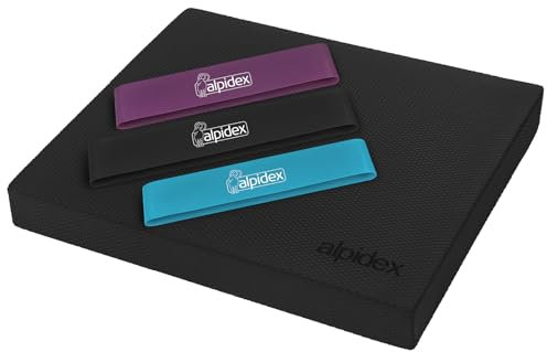 ALPIDEX Balance Pad Balancekissen Fitnessbänder Stabilität Koordination Verbessertes Gleichgewicht Kissen Rutschfest Wackelkissen Balancegerät, Farbe:Black, Größe:48x40x6 cm