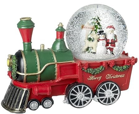 Heaven Sends Tisch-Schneekugel Merry Christmas, Zug, 21 x 11 x 15,5 cm