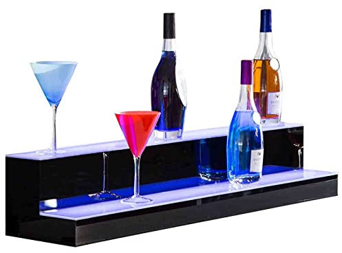 Étagère de présentation à 3 étages avec télécommande pour bouteilles d'alcool à éclairage LED pour bar à la maison et les bars commerciaux