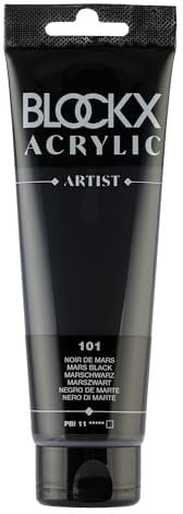 Blockx 60101BXC Acrylique Fine Opaque et Satinée - Noir de Mars PBI 11 - 120ml