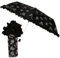 Camomilla Milano Mini Ombrello Pieghevole, Ombrellino con Rosa, Colore Nero