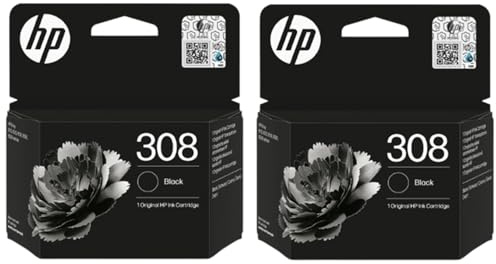 HP 308 Original-Tintenpatronen (7FP21UE), Schwarz, 2 Stück