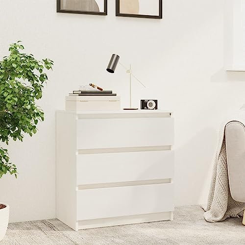 NQJIBUE Home Garden,Nachtschrank weiß 60x36x64cm Kiefer massiv