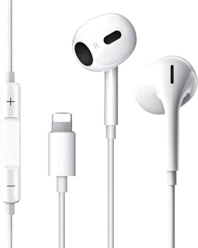 Cuffie per iPhone, Cuffie iphone con filo Auricolari Stereo HiFi, In-Ear con Controllo del Volume e cancellazione del rumore Microfono, Cuffie Compatibles con iPhone 14 Pro Max/13Pro/12/11/7/8/XR/X/XS
