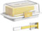Rangement du beurre – Récipient à beurrier hermétique | Easy Scoop Porte-fromage incassable, Rangement multifonction avec épandeur pour réfrigérateur de plan de travail 18,5 x 11 x 6 cm