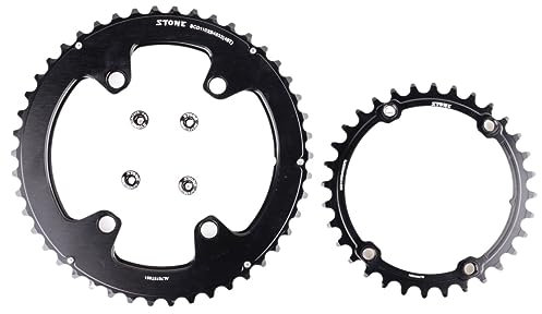 ZHAOQIN Platos para Bicicletas Plato Doble 110bcd for Rotor 4 Pernos Bicicleta de Carretera 52 36T 53 39T 54 40T 50 34T 46 32T 2X Plato De Bicicleta(Round 46-32T)