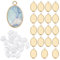 HOBBIESAY 20 Set Goldene Ovale Tabletts Foto Charms Cabochon Rohlinge Cabochon Fassungen Für Anhänger Aus Edelstahl Mit Glas Cabochon Für Die Schmuckherstellung von Brautsträußen Abschlusskappen