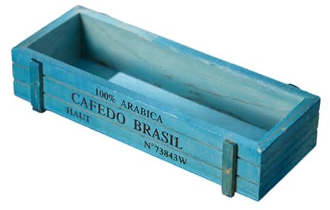 JAWSEU Pot de Fleurs Rectangulaire en Bois pour Plantes Succulentes, Jardiniere en Bois de Table Vintage Pot de Fleur en Bois Rustique pour Petites Plantes Cactus Fleurs Décoration Maison